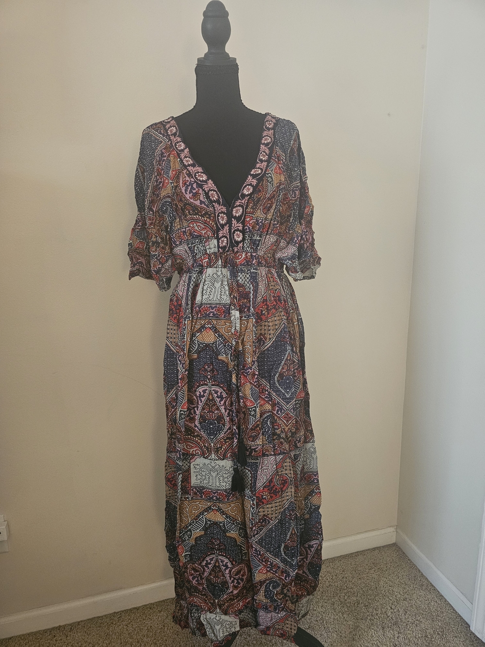 Cost Plus World Market Multicolor Paisley Print Maxi Dress